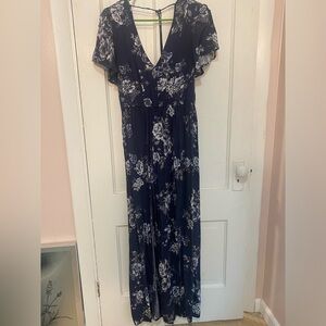 Blue floral maxi dress, size XL, TJ Maxx, gently worn